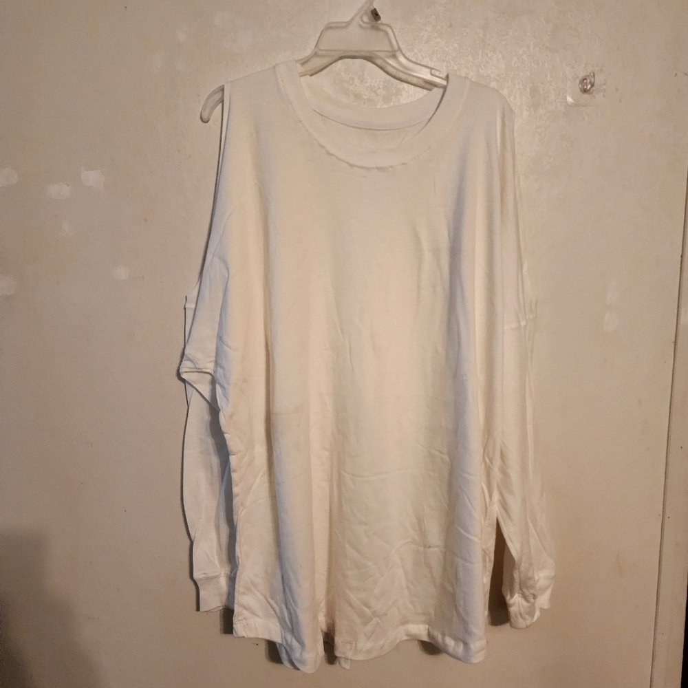 Spirit Jersey Ovrszd White Cutout Shoulder Shirt Sz XXL Unisex NWOT spot